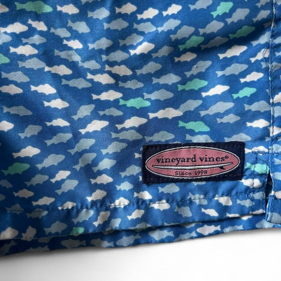 🩵 Vineyard Vines 3T Boys Swim Trunks | Blue Fish Print | So Cute 🐟 - Picture 2 of 7